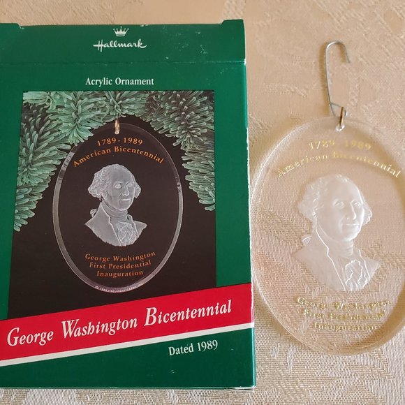 Hallmark George Washington bicentennial Acrylic Ornament Dated 1989 - Picture 5 of 15